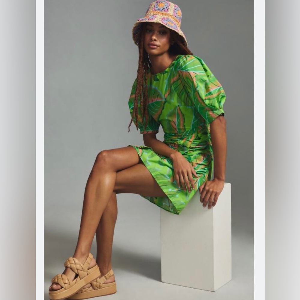 FARM RIO Puff Sleeve Mini Dresss